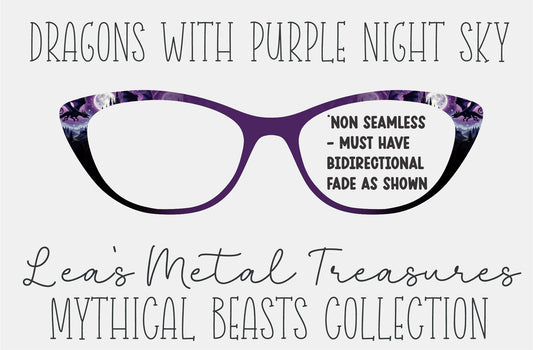 Dragons With Purple Night Sky Eyewear Frame Toppers