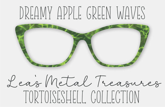 Dreamy Apple Green Waves FULL PATTERN Tortoiseshell Eyewear Frame Toppers