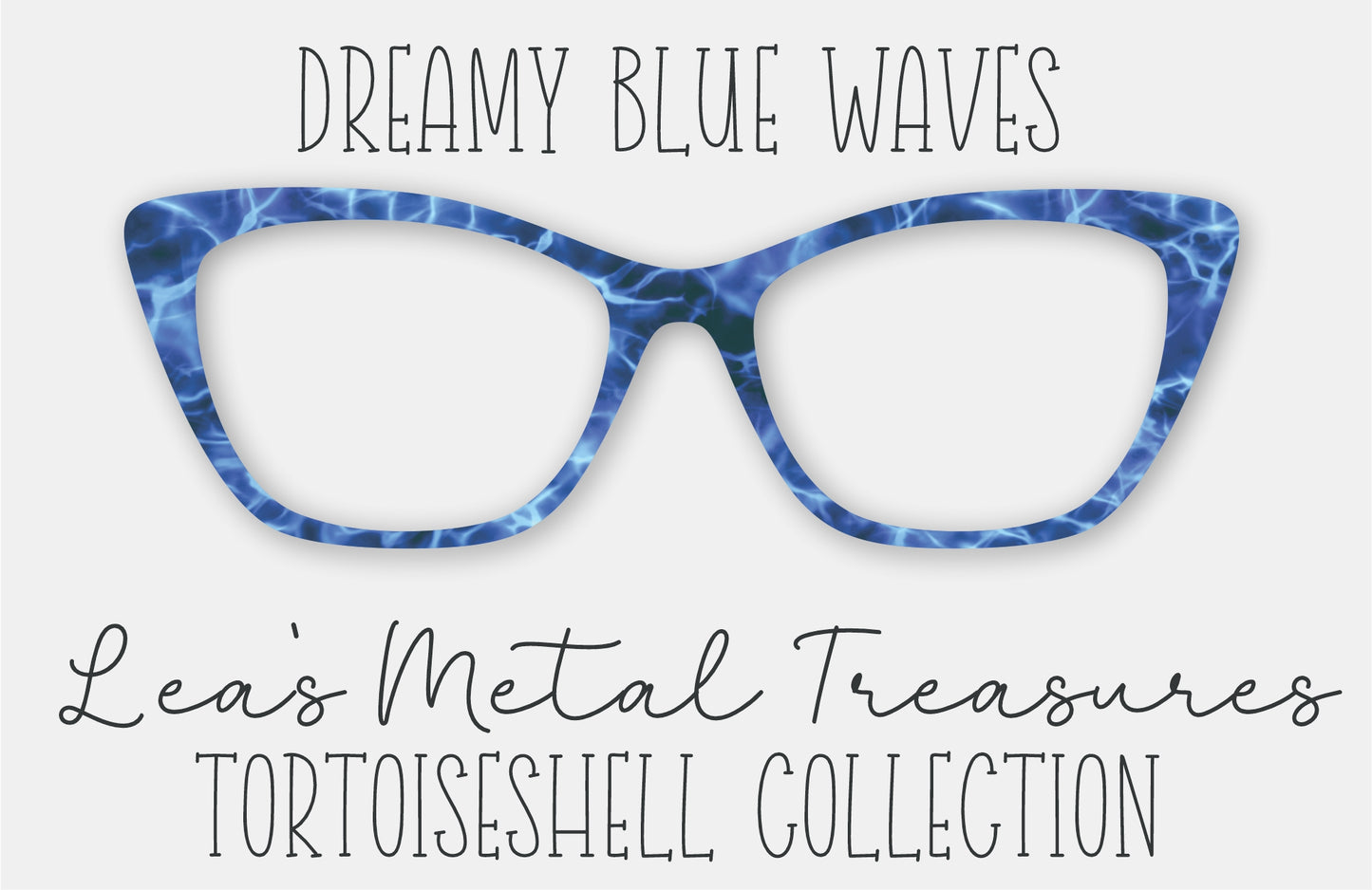 Dreamy Blue Waves FULL PATTERN Tortoiseshell Eyewear Frame Toppers