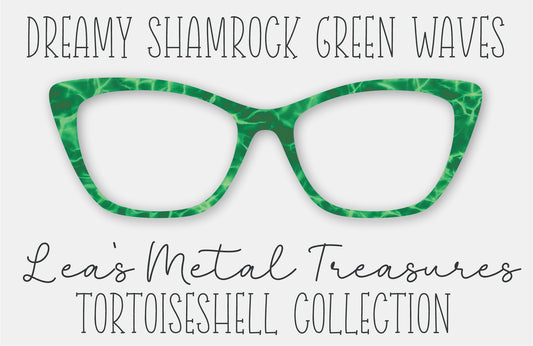 Dreamy Shamrock Green Waves FULL PATTERN Tortoiseshell Eyewear Frame Toppers
