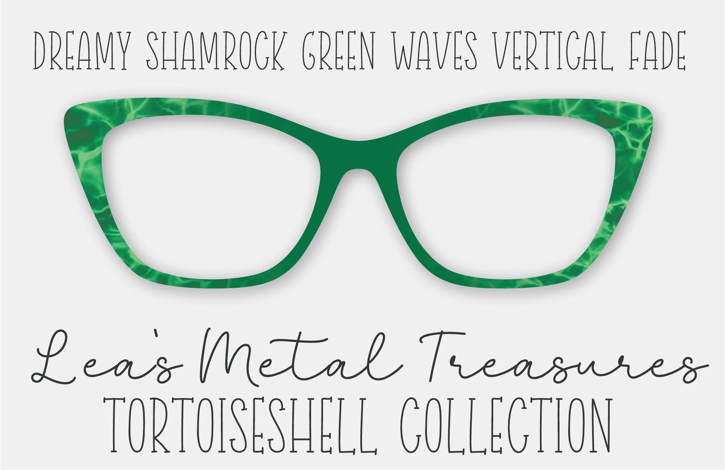 Dreamy Shamrock Green Waves Vertical Fade Tortoiseshell Eyewear Frame Toppers