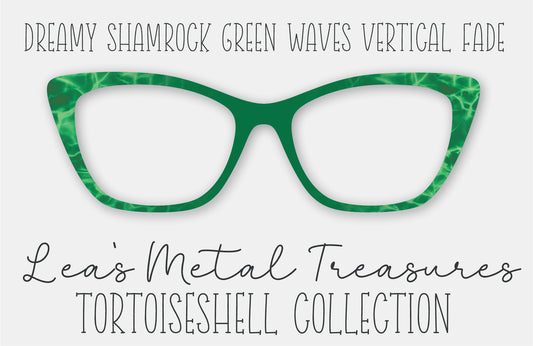 Dreamy Shamrock Green Waves Vertical Fade Tortoiseshell Eyewear Frame Toppers