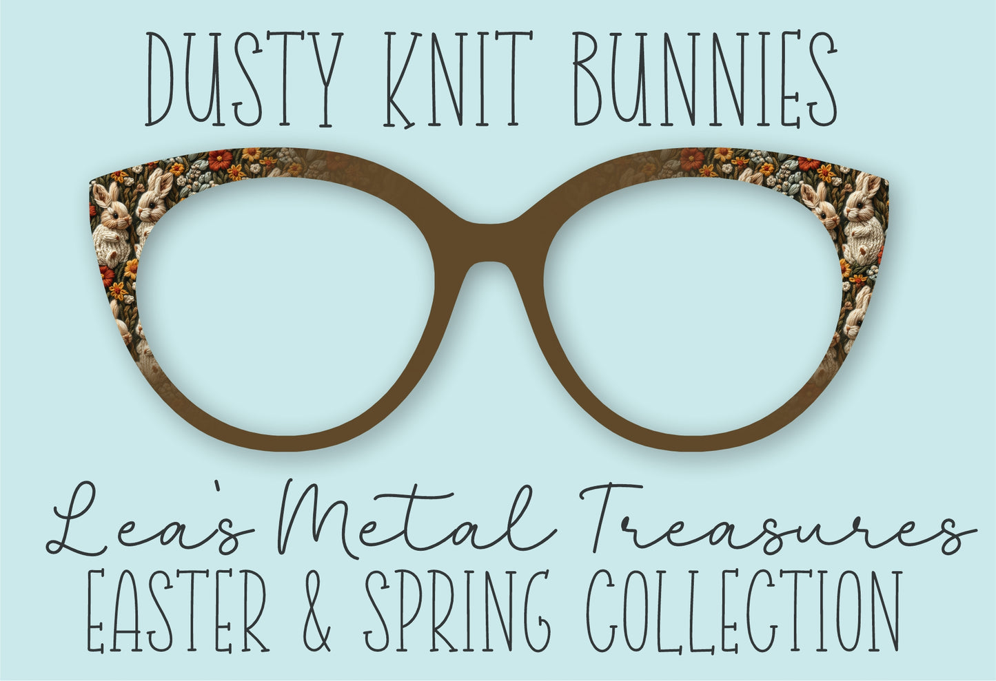 Dusty Knit Bunnies • Ready to Ship Easter • Magnetic Eyeglasses Toppers