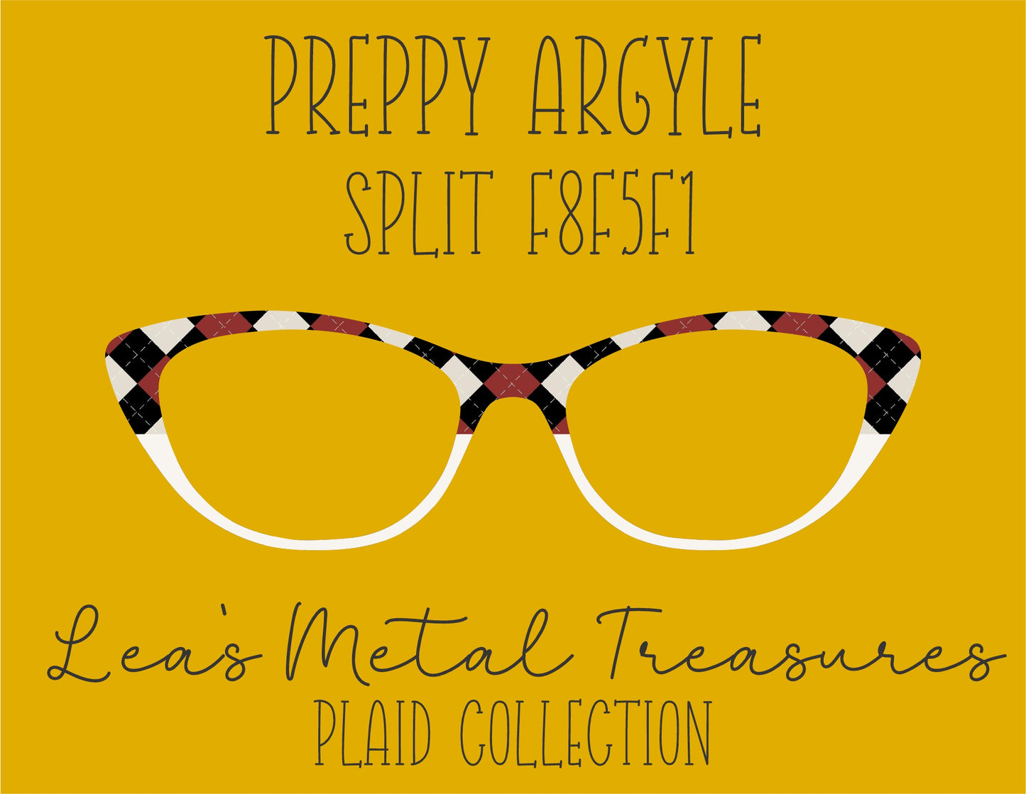 Preppy argyle split Eyewear Frame Toppers COMES WITH MAGNETS