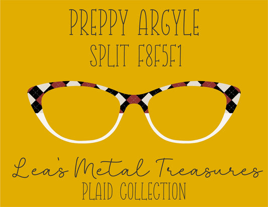 Preppy argyle split Eyewear Frame Toppers COMES WITH MAGNETS