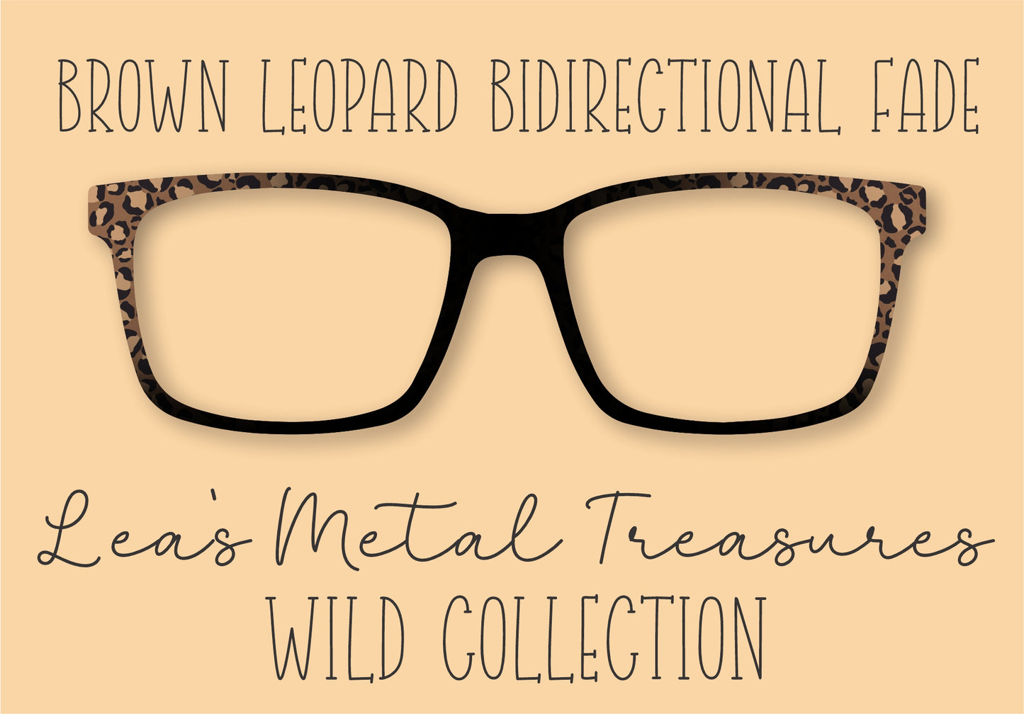 Brown Leopard Bidirectional Fade Eyewear Frame Toppers Comes WITH MAGNETS