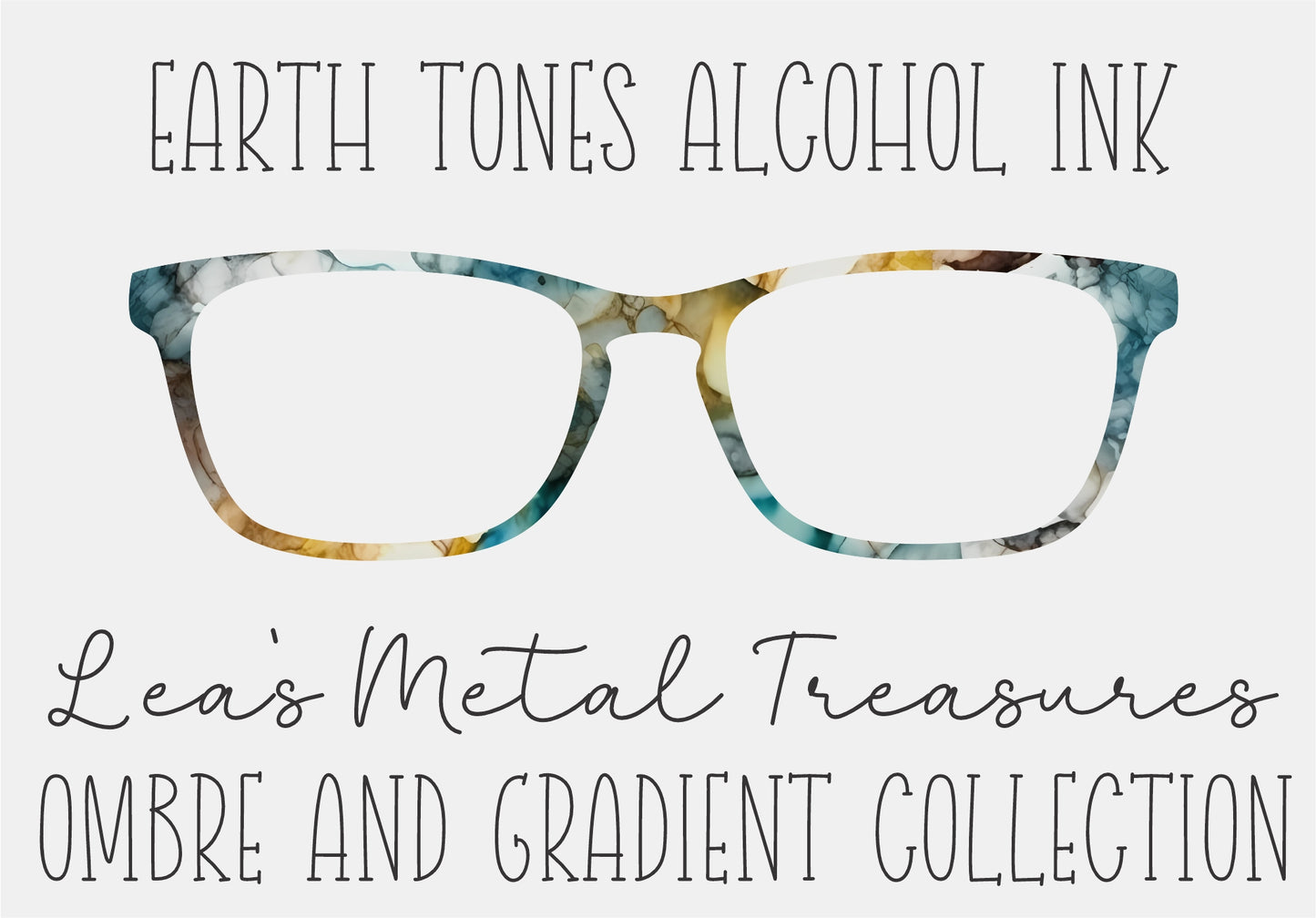 EARTH TONES ALCOHOL INK Eyewear Frame Toppers COMES WITH MAGNETS
