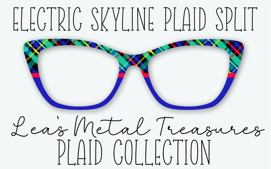 ELECTRIC SKYLINE PLAID SPLIT Eyewear Frame Toppers • MARCH 2026 TOPPER OF THE MONTH