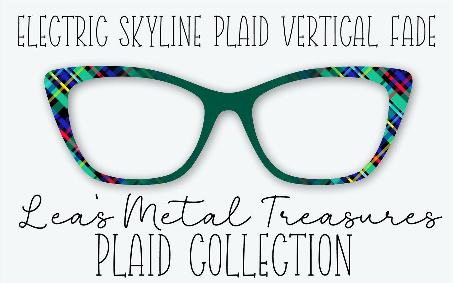ELECTRIC SKYLINE PLAID VERTICAL FADE Eyewear Frame Toppers • MARCH 2026 TOPPER OF THE MONTH