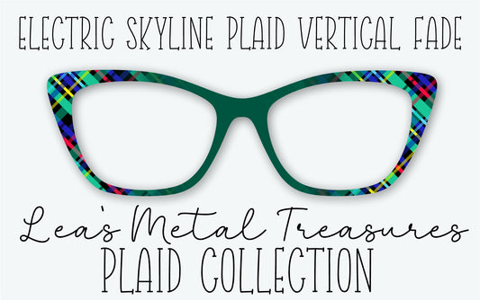 ELECTRIC SKYLINE PLAID VERTICAL FADE Eyewear Frame Toppers • MARCH 2026 TOPPER OF THE MONTH
