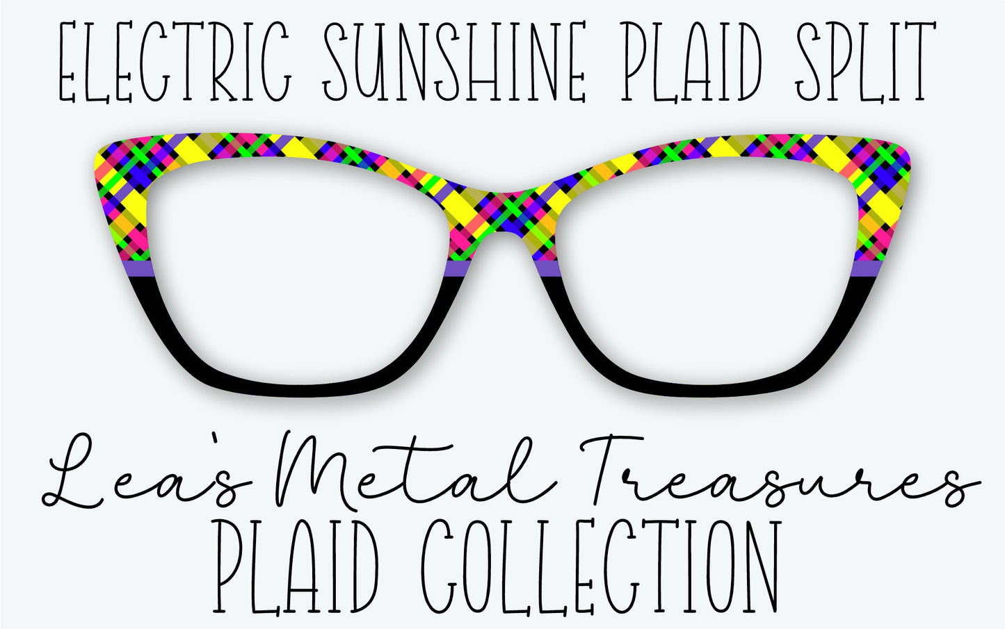 ELECTRIC SUNSHINE PLAID SPLIT Eyewear Frame Toppers • MARCH 2026 TOPPER OF THE MONTH