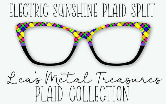 ELECTRIC SUNSHINE PLAID SPLIT Eyewear Frame Toppers • MARCH 2026 TOPPER OF THE MONTH