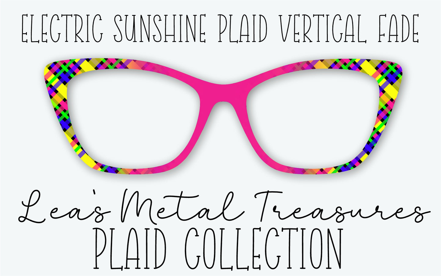 ELECTRIC SUNSHINE PLAID VERTICAL FADE Eyewear Frame Toppers • MARCH 2026 TOPPER OF THE MONTH