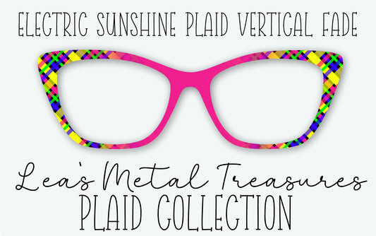 ELECTRIC SUNSHINE PLAID VERTICAL FADE Eyewear Frame Toppers • MARCH 2026 TOPPER OF THE MONTH