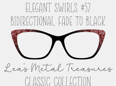 Elegant swirls 57 bidirectional fade to black Eyewear Frame Toppers COMES WITH MAGNETS