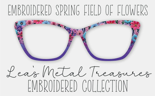 Embroidered Spring Field of Flowers • Magnetic Eyeglasses Toppers