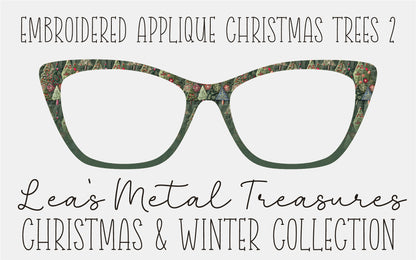 Embroidered Applique Christmas Trees 2 Eyewear Frame Toppers