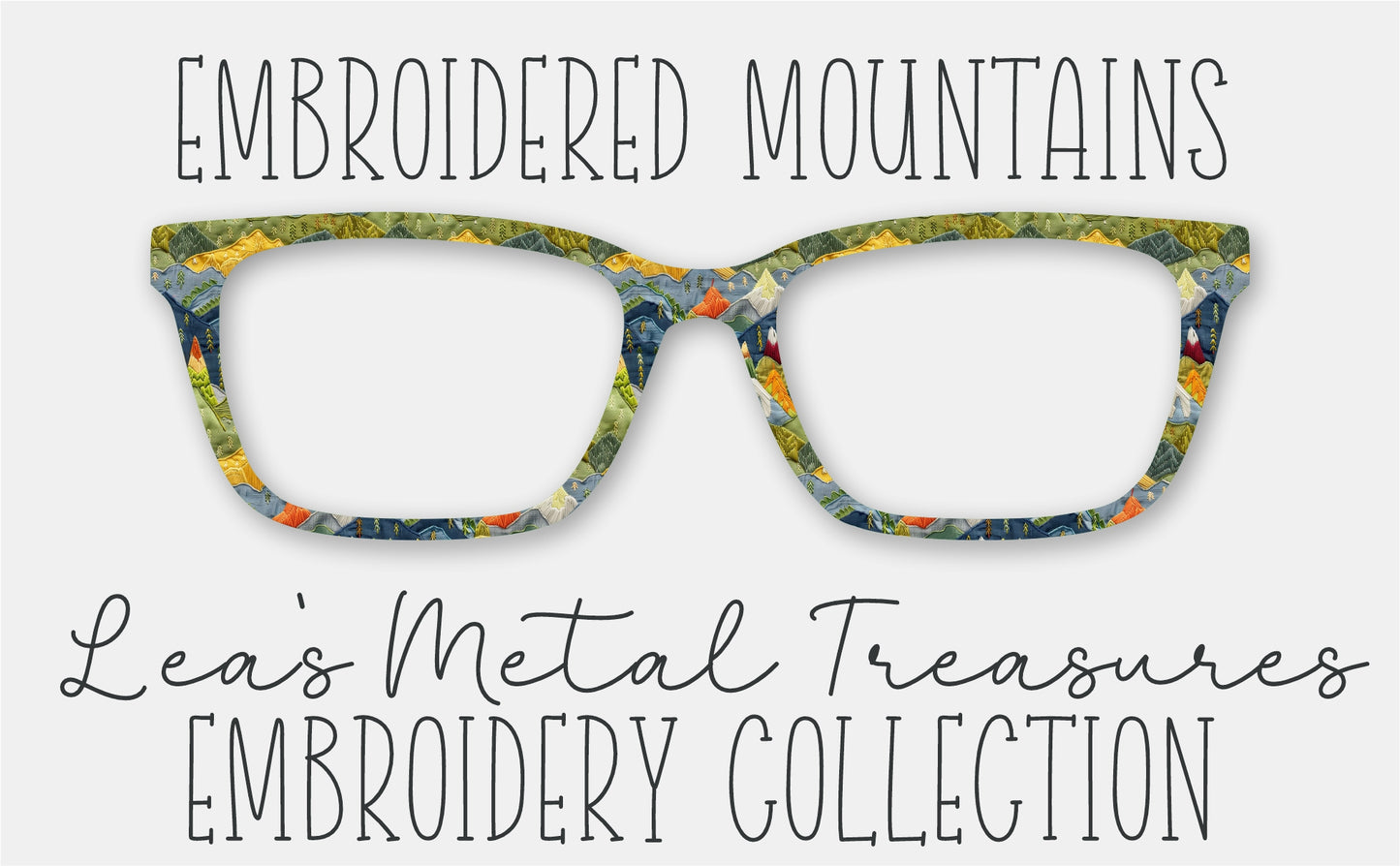 Embroidered Mountains Eyewear Frame Toppers COMES WITH MAGNETS