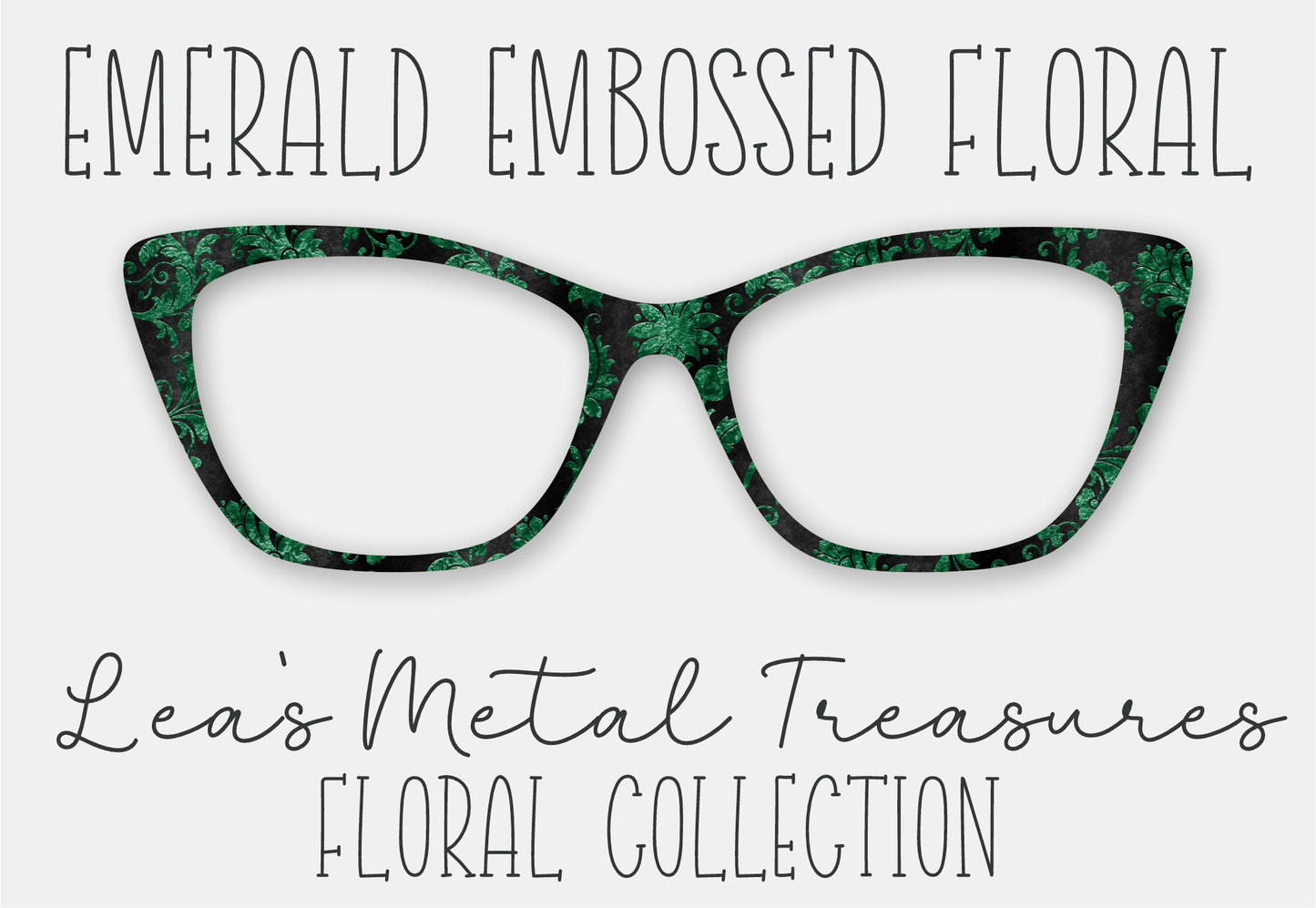 Emerald Embossed Floral Magnetic Eyeglasses Topper