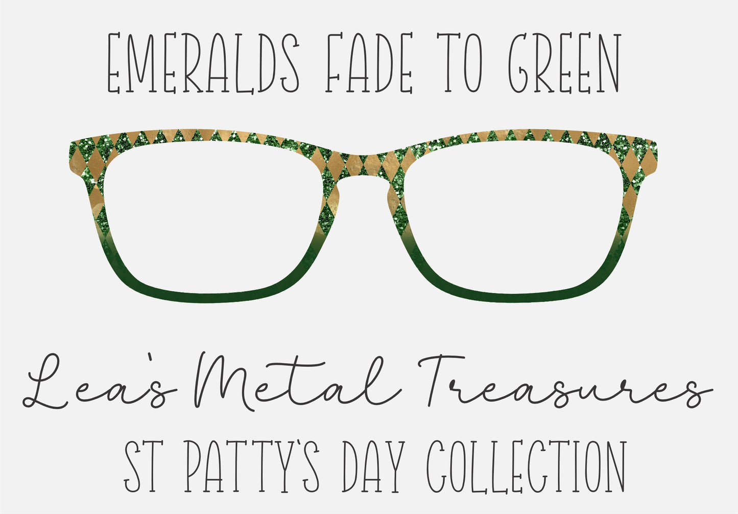 EMERALDS FADE TO GREEN Eyewear Frame Toppers COMES WITH MAGNETS