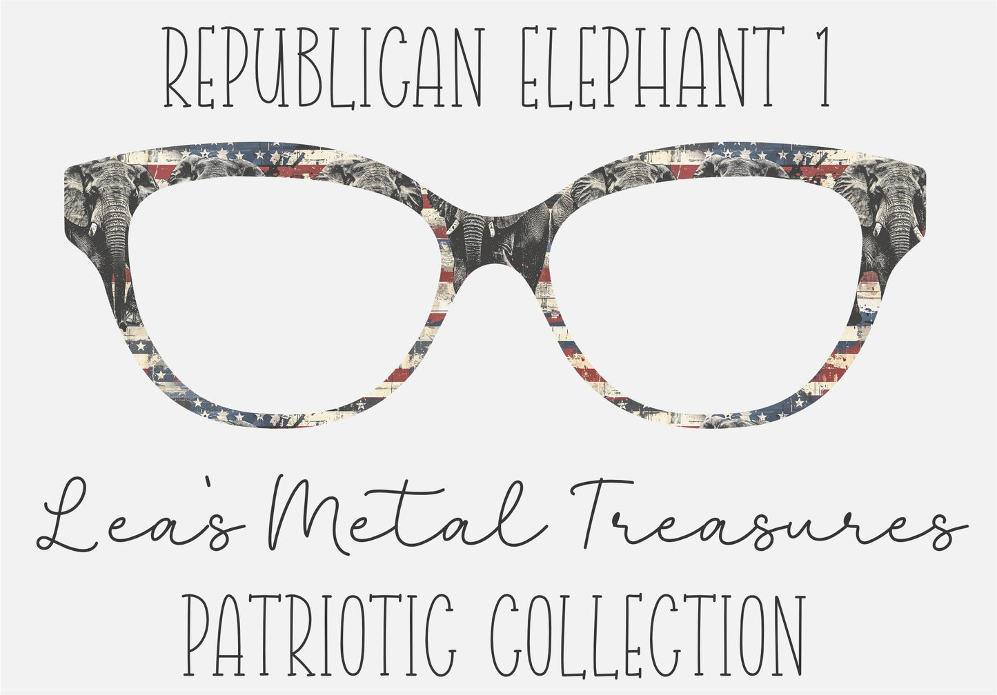 Republican Elephant 1 Eyewear Frame Toppers Comes WITH MAGNETS