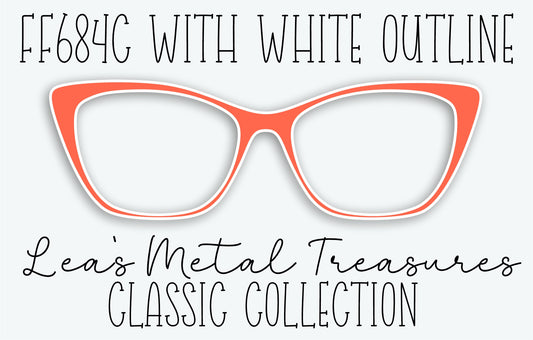 FF684C with White Outline Eyewear Frame Toppers