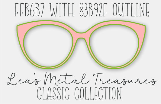 FFB6B7 with 83B92F Outline Eyewear Frame Toppers