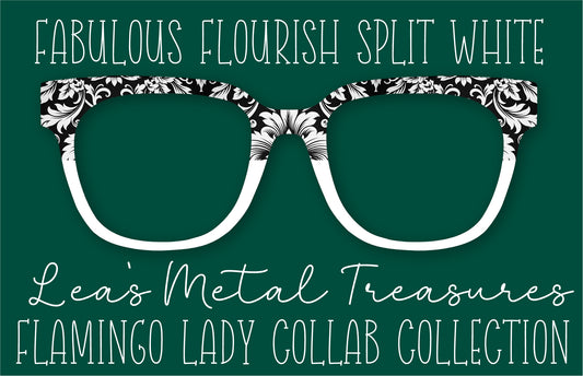 FABULOUS FLOURISH SPLIT WHITE • Flamingo Lady Collab