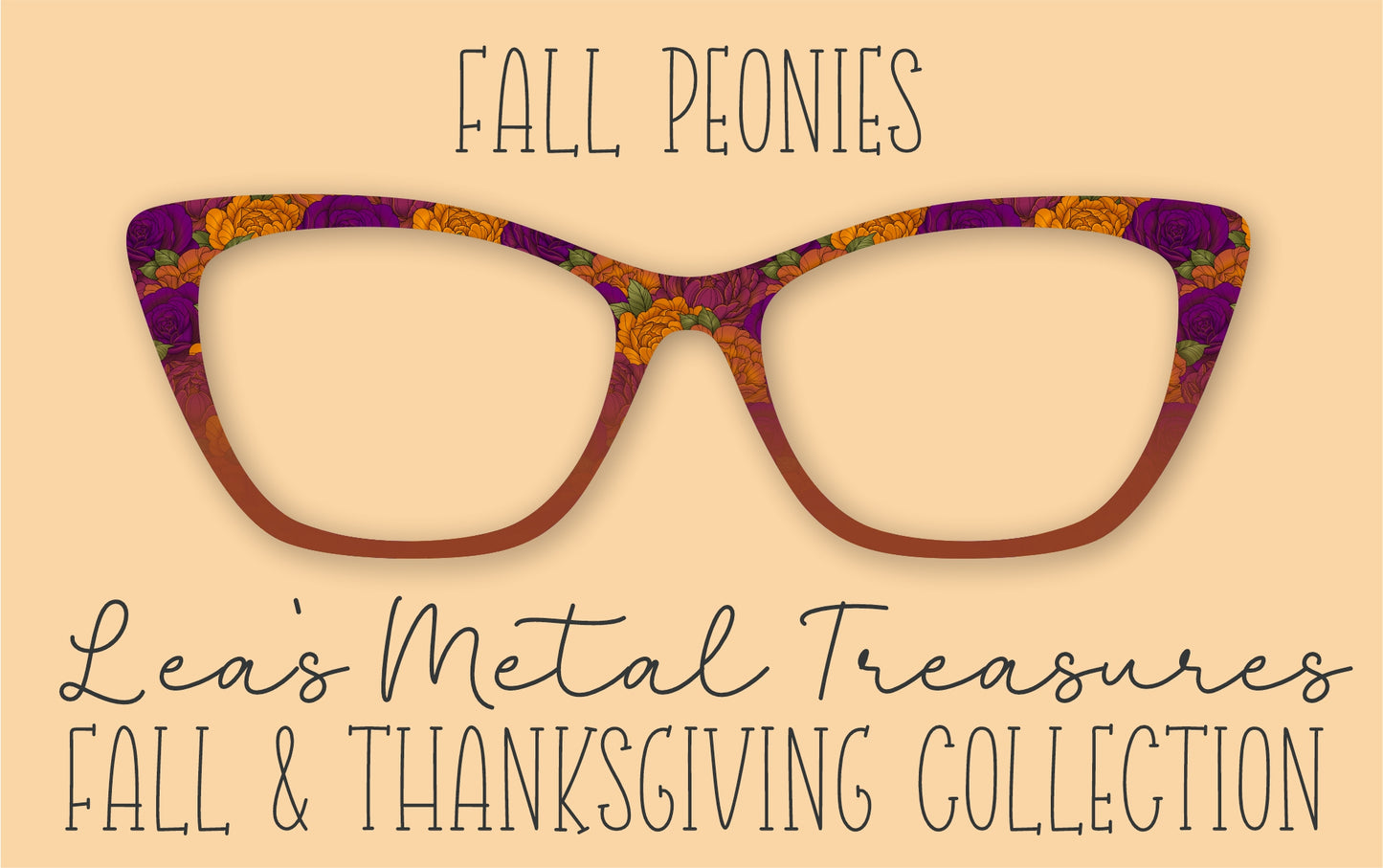 Fall Peonies Eyewear Frame Toppers