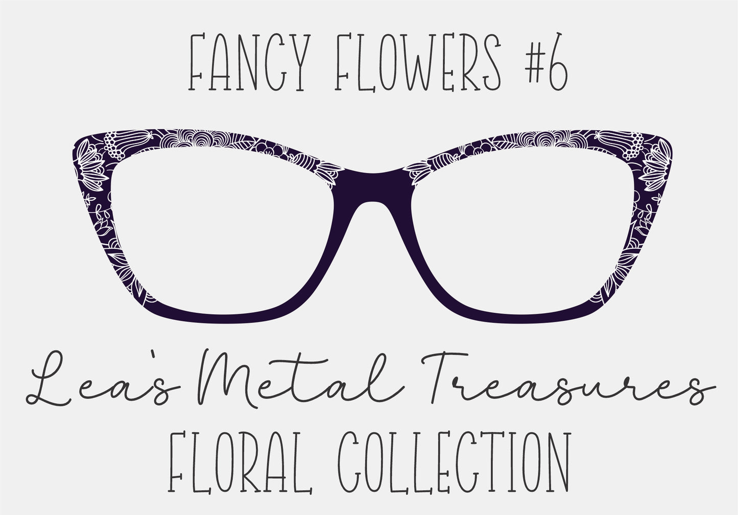 Fancy Flowers 6 Eyewear Frame Toppers COMES WITH MAGNETS