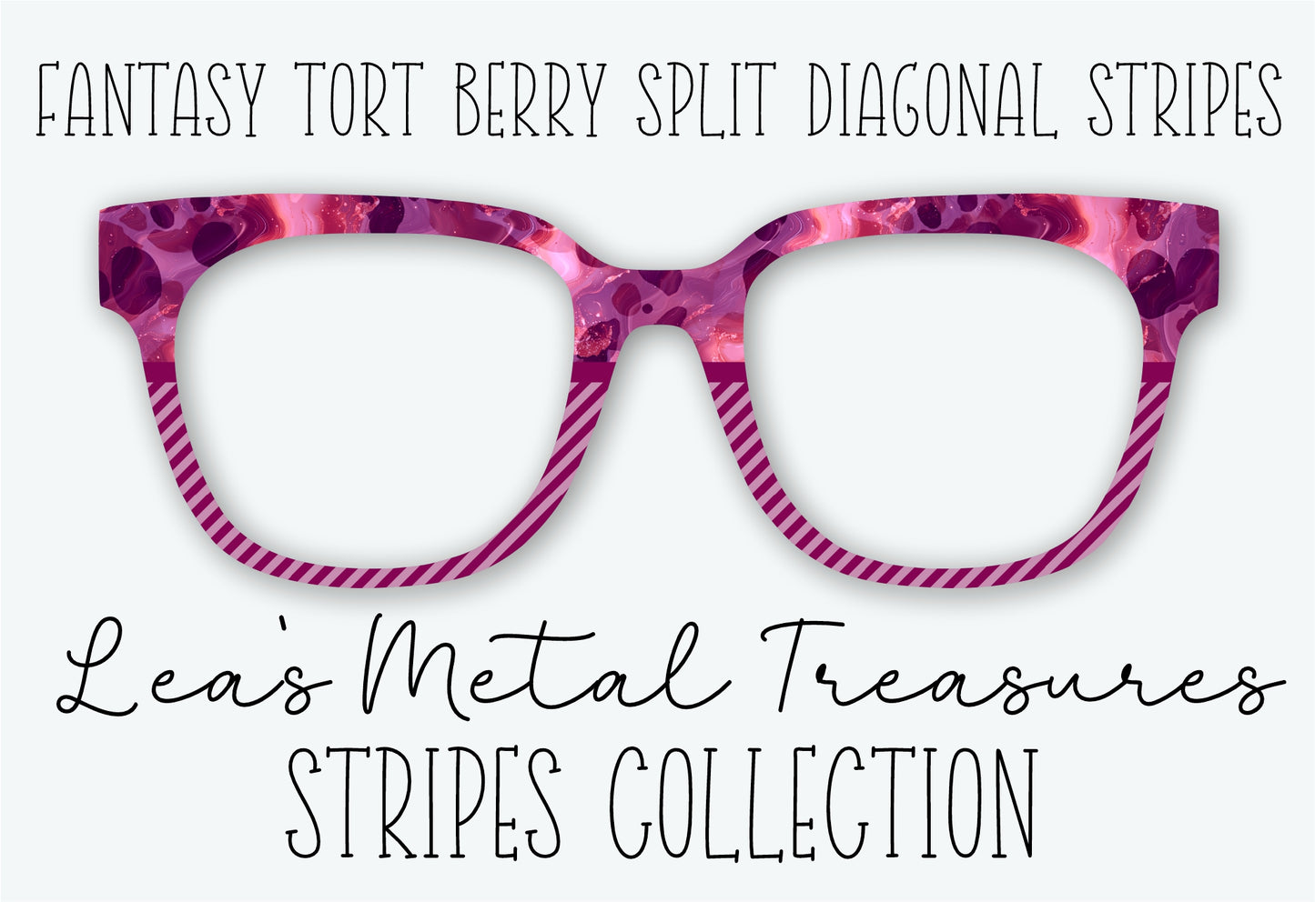 FANTASY TORT BERRY SPLIT DIAGONAL STRIPES Eyewear Frame Toppers