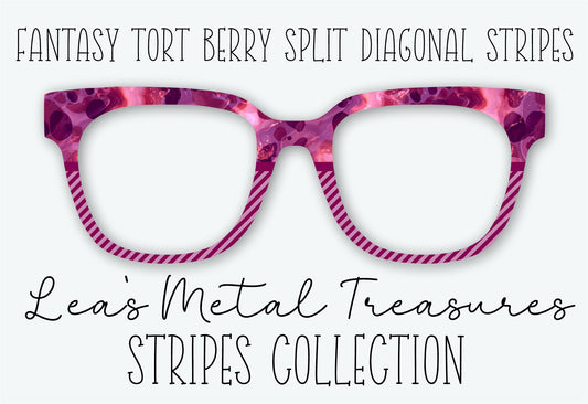 FANTASY TORT BERRY SPLIT DIAGONAL STRIPES Eyewear Frame Toppers