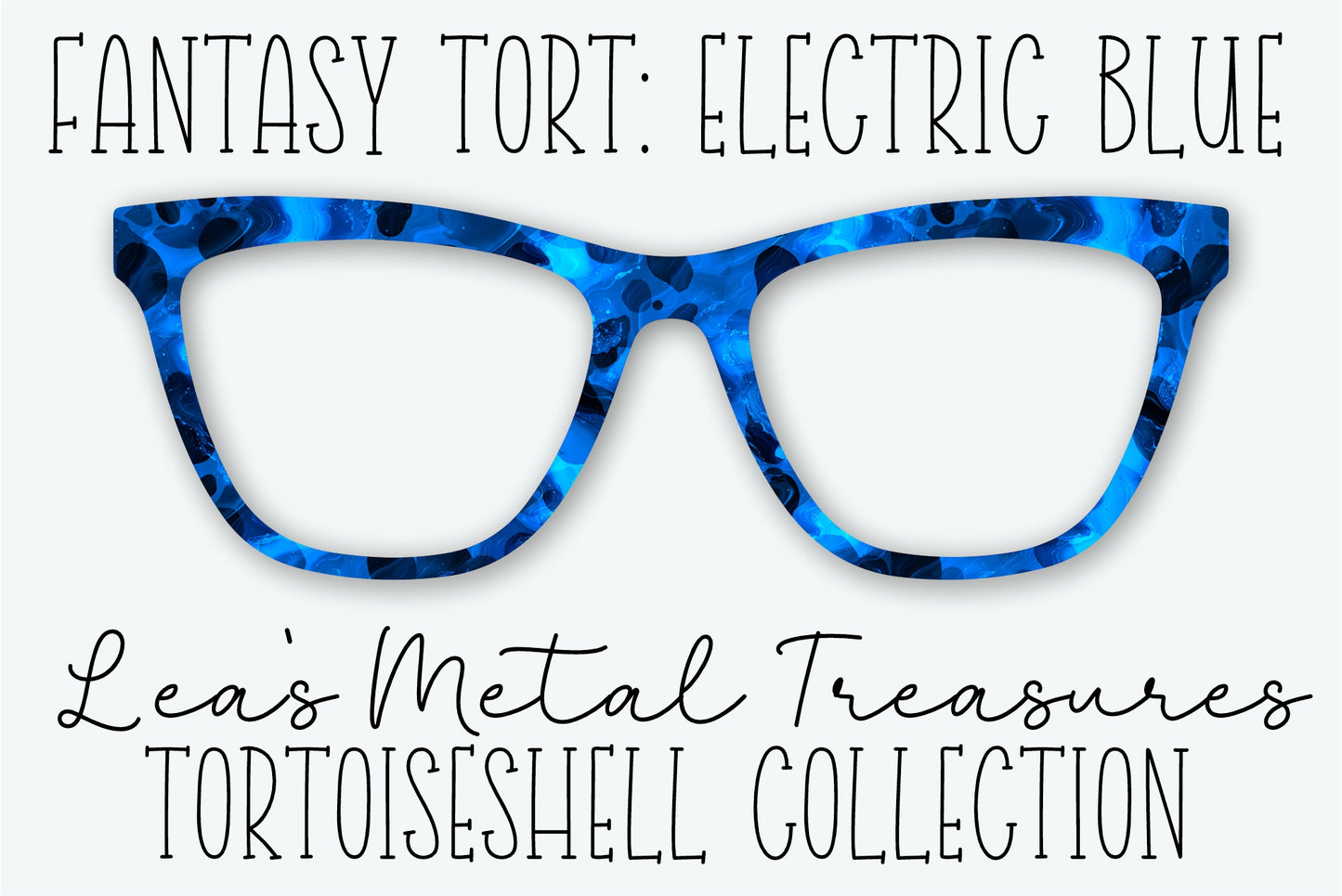Fantasy Tort Electric Blue Eyewear Frame Toppers • JANUARY 2026 TOPPER OF THE MONTH