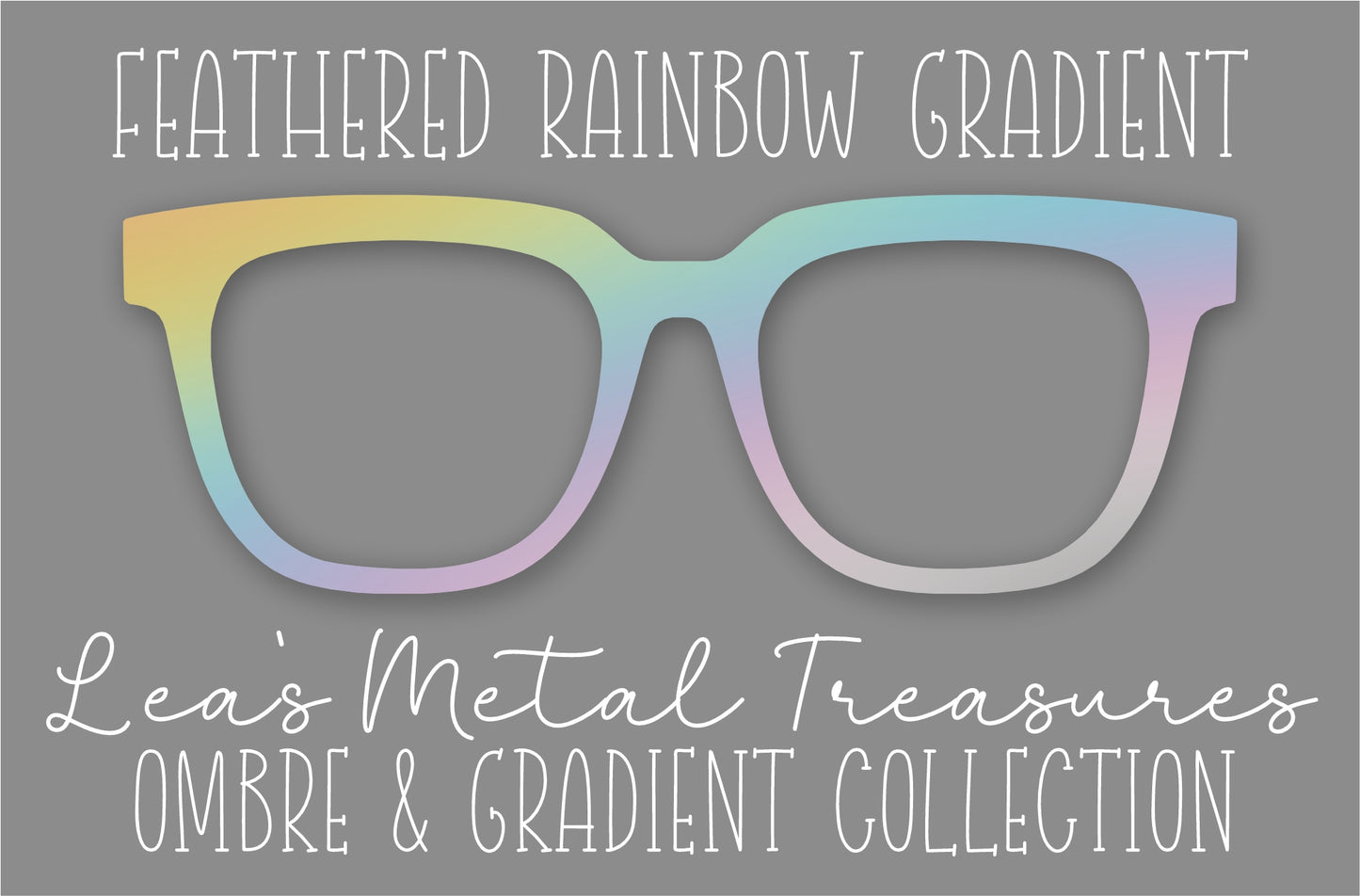 Feathered Rainbow Gradient Eyewear Frame Toppers