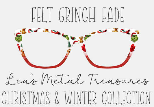 FELT GRINCH FADE Eyewear Frame Toppers COMES WITH MAGNETS