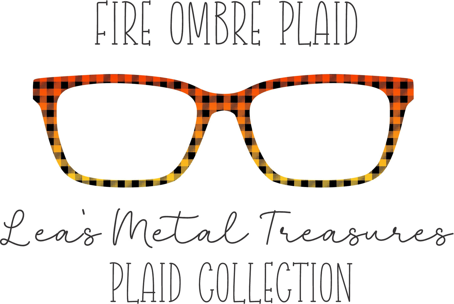 FIRE OMBRE PLAID Eyewear Frame Toppers COMES WITH MAGNETS