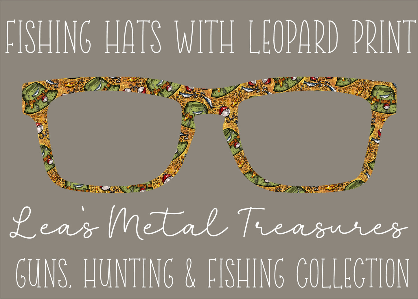 Fishing Hats with Leopard Print Printed Magnetic Eyeglasses Topper