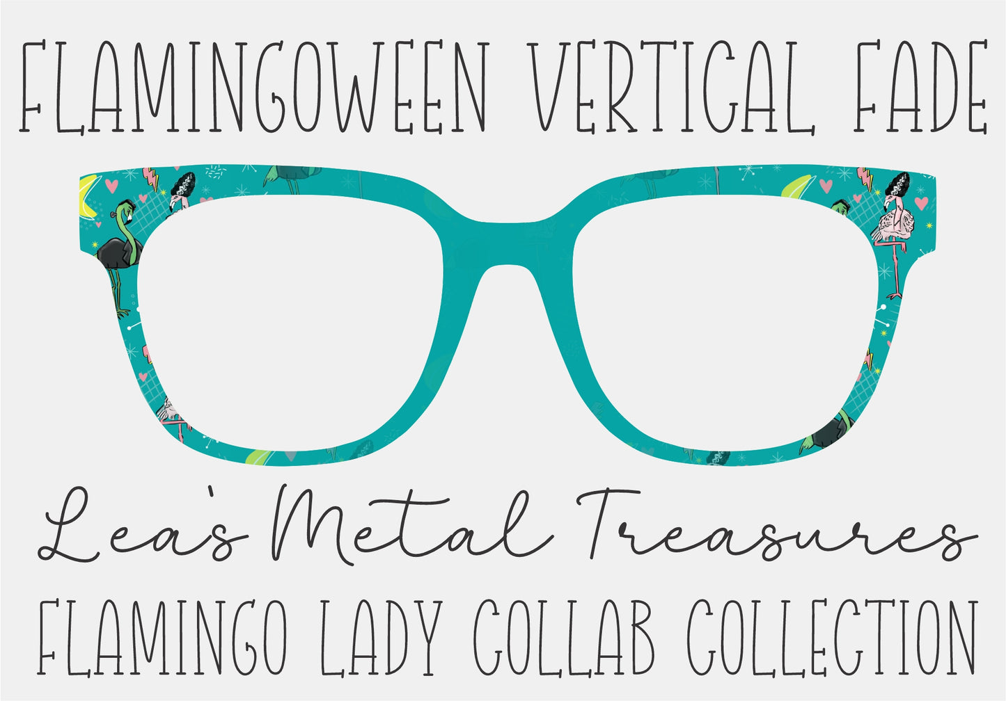 Flamingoween Vertical Fade Printed Magnetic Eyeglasses Topper • Flamingo Lady Collab Collection