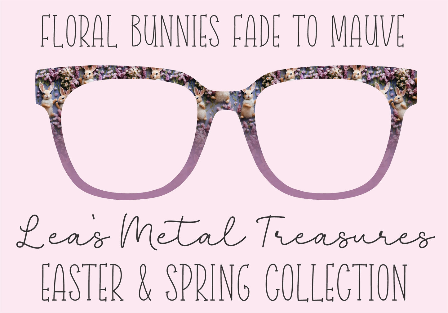 Floral Bunnies Fade to Mauve