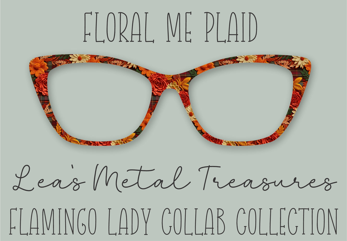 Floral Me Plaid Printed Magnetic Eyeglasses Topper • Flamingo Lady Collab Collection