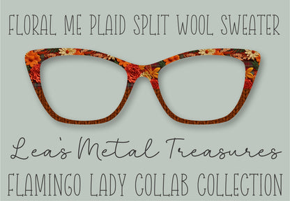 Floral Me Plaid Split Wool Sweater Printed Magnetic Eyeglasses Topper • Flamingo Lady Collab Collection