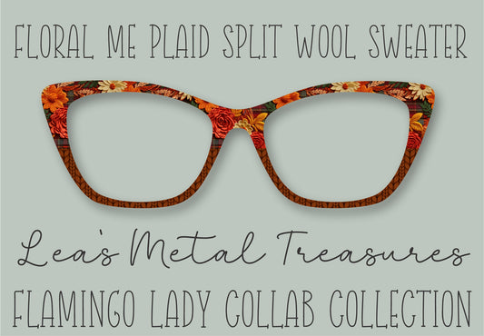 Floral Me Plaid Split Wool Sweater Printed Magnetic Eyeglasses Topper • Flamingo Lady Collab Collection