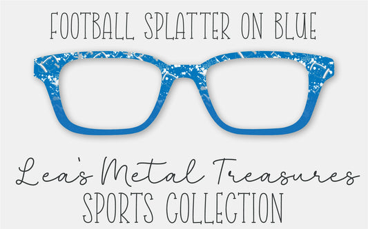 Football Splatter on Blue Eyewear Frame Toppers