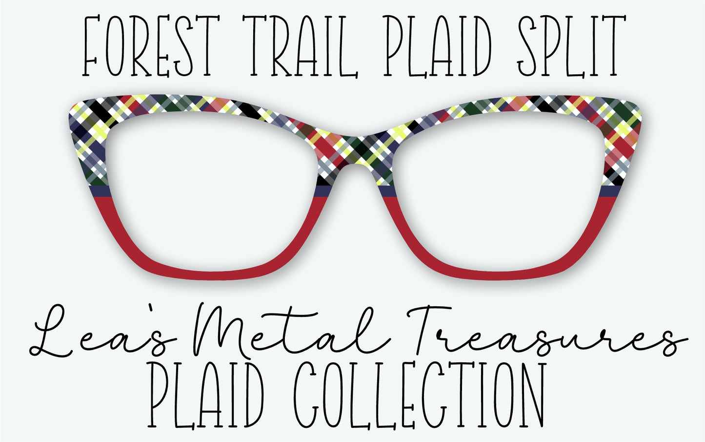 FOREST TRAIL PLAID SPLIT Eyewear Frame Toppers • MARCH 2026 TOPPER OF THE MONTH