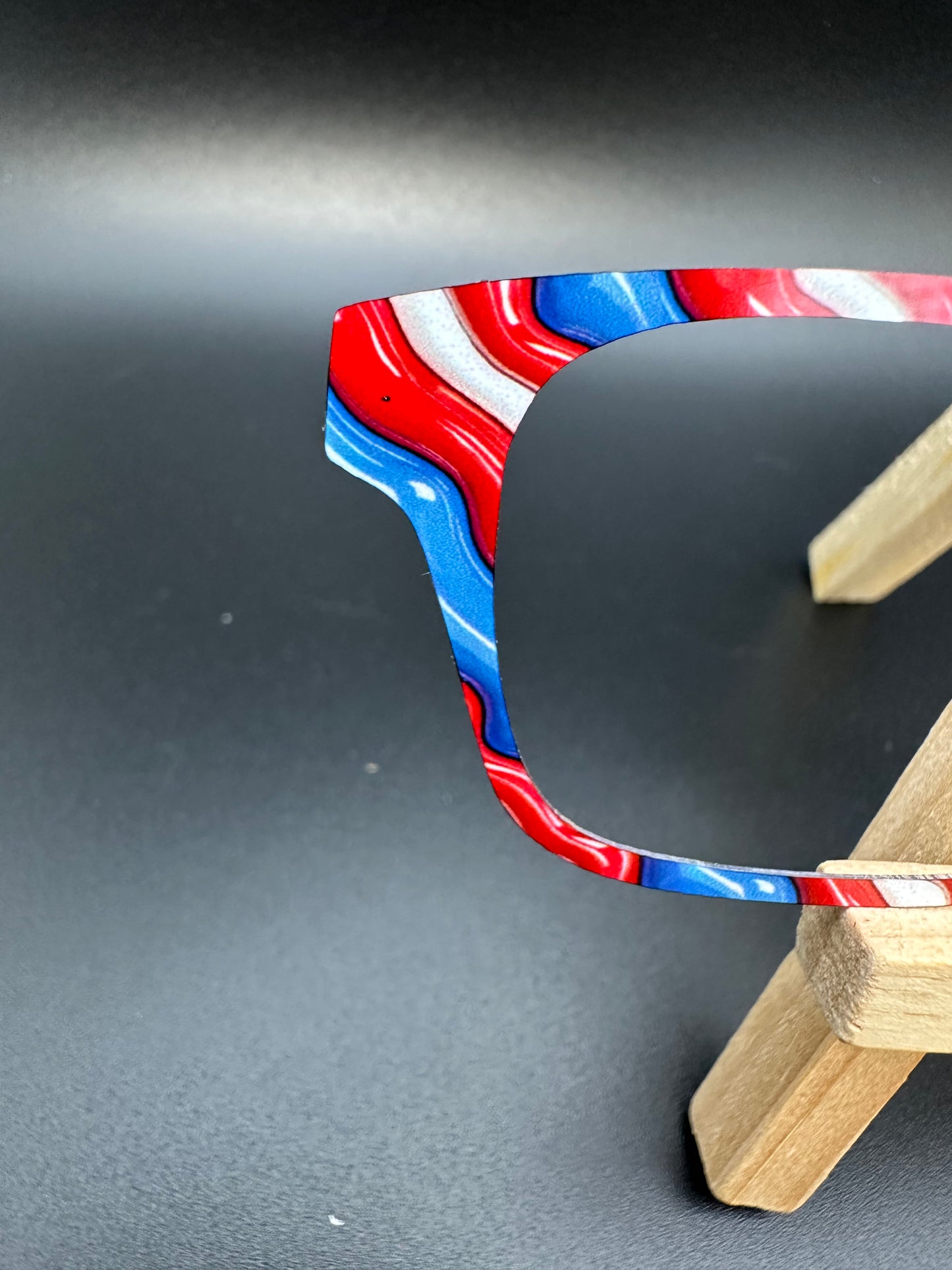 READY TO SHIP CLEARANCE Frankie #11 4th of July Gel Gloss Stripes Eyewear Frame Toppers Comes with Magnets