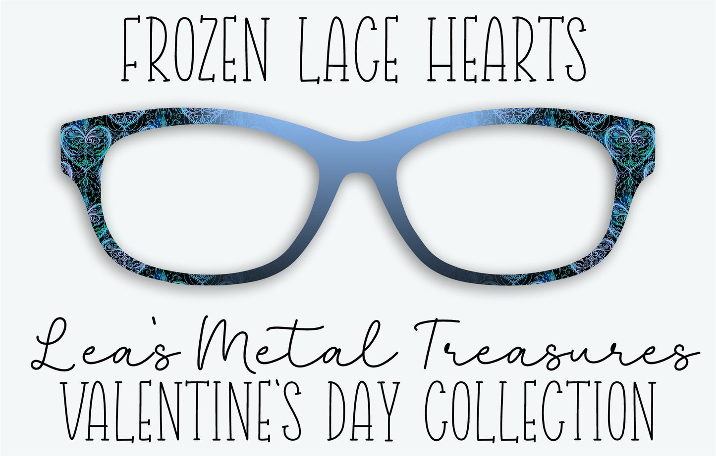 Frozen Lace Hearts Eyewear Frame Toppers
