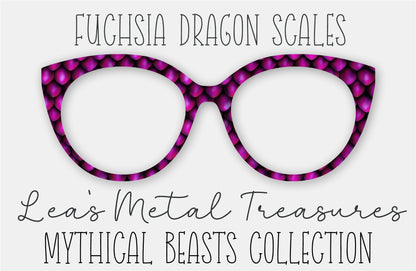 Fuchsia Dragon Scales Eyewear Frame Toppers COMES WITH MAGNETS