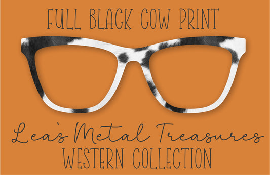 FULL Black Cow Print Eyewear Frame Toppers COMES WITH MAGNETS