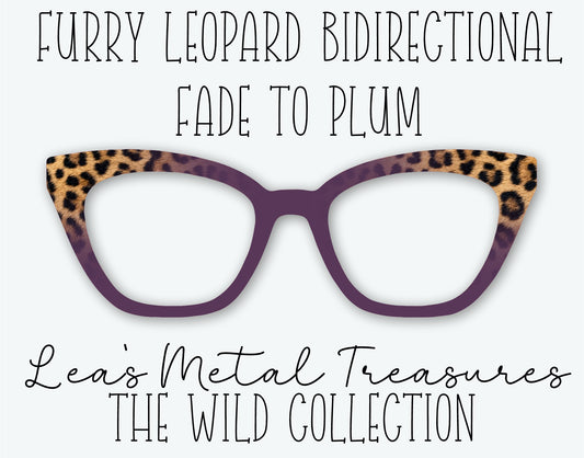 FURRY LEOPARD BIDIRECTIONAL FADE TO PLUM Eyewear Frame Toppers