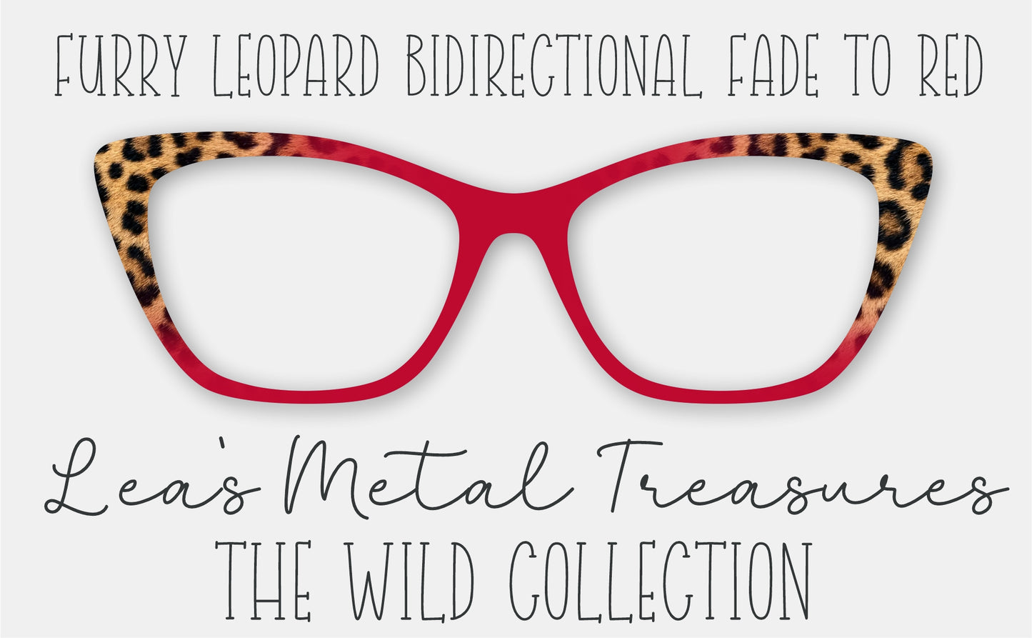 FURRY LEOPARD BIDIRECTIONAL FADE TO RED • Magnetic Eyeglasses Topper